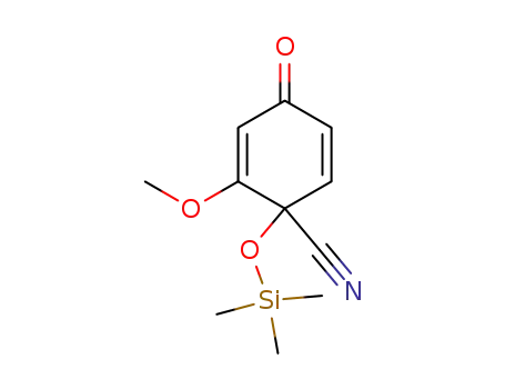 Molecular Structure of 42860-66-2 (2,5-Cyclohexadiene-1-carbonitrile,
2-methoxy-4-oxo-1-[(trimethylsilyl)oxy]-)