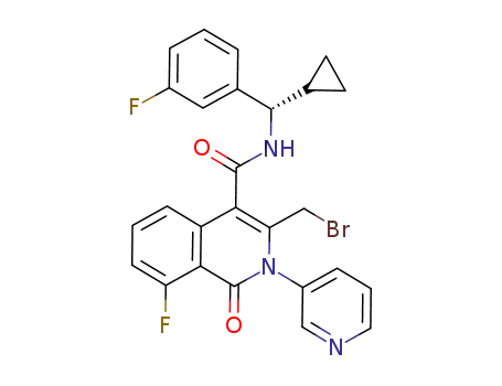 3-bromomethyl-8-fluoro-1-oxo-2-pyridin-3-yl-1,2-dihydro-isoquinoline-4-carboxylic acid [(S)-cyclopropyl-(3-fluoro-phenyl)-methyl]-amide