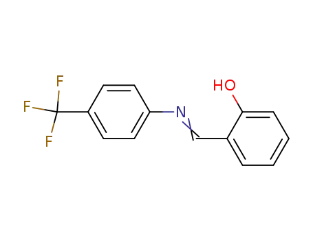 Molecular Structure of 25165-80-4 (2-((E)-((4-(trifluoromethyl)phenyl)imino)methyl)phenol)