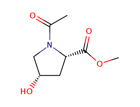 Molecular Structure of 78804-96-3 ((2S,4S)-1-acetyl-4-hydroxyproline methyl ester)