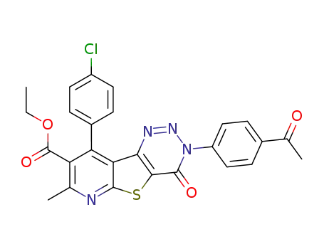 ethyl 3-(4-acetylphenyl)-9-(4-chlorophenyl)-7-methyl-4-oxo-3,4-dihydropyrido[3',2':4,5]thieno[3,2-d][1,2,3]triazine-8-carboxylate