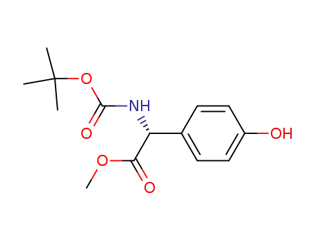 Molecular Structure of 141518-55-0 ((R)-methyl 2-((tert-butoxycarbonyl)amino)-2-(4-hydroxyphenyl)acetate)