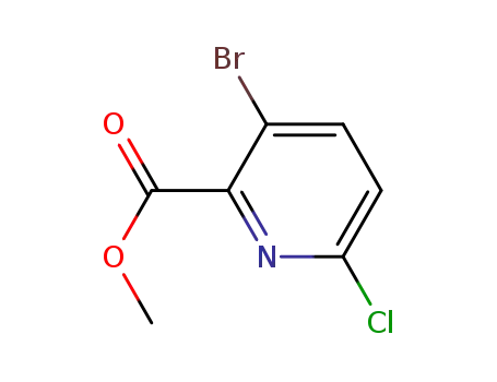 Molecular Structure of 1214328-96-7 (2-Pyridinecarboxylic acid, 3-broMo-6-chloro-, Methyl ester)