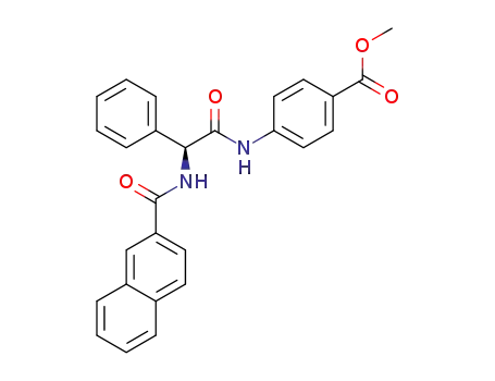 Molecular Structure of 1587675-53-3 ((S)-methyl 4-(2-(2-naphthamido)-2-phenylacetamido)benzoate)