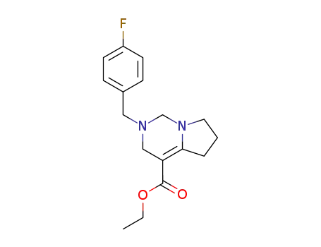 Molecular Structure of 137634-84-5 (2-(4-Fluoro-benzyl)-1,2,3,5,6,7-hexahydro-pyrrolo[1,2-c]pyrimidine-4-carboxylic acid ethyl ester)
