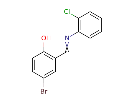 Molecular Structure of 89046-29-7 (Phenol, 4-bromo-2-[[(2-chlorophenyl)imino]methyl]-)