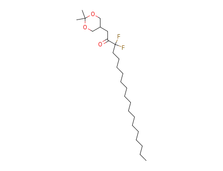 Molecular Structure of 111935-05-8 (2-Nonadecanone, 1-(2,2-dimethyl-1,3-dioxan-5-yl)-3,3-difluoro-)