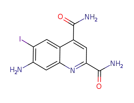 Molecular Structure of 1353988-97-2 (7-amino-6-iodoquinoline-2,4-dicarboxamide)