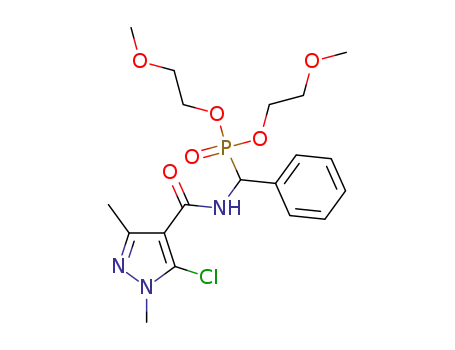 bis(2-methoxyethyl)((5-chloro-1,3-dimethyl-1H-pyrazole-4-carboxamido)(phenyl)methyl)phosphonate