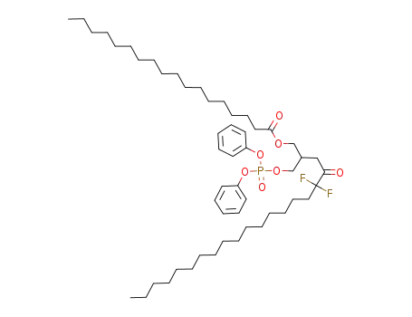 Molecular Structure of 111935-10-5 (octadecanoic acid, 5,5-difluoro-4-oxo-2-<<<diphenoxyphosphinyl>oxy>methyl>heneicosanyl ester)