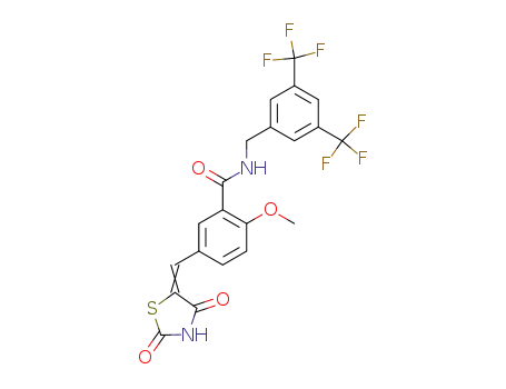 <i>N</i>-(3,5-bis-trifluoromethyl-benzyl)-5-(2,4-dioxo-thiazolidin-5-ylidenemethyl)-2-methoxy-benzamide
