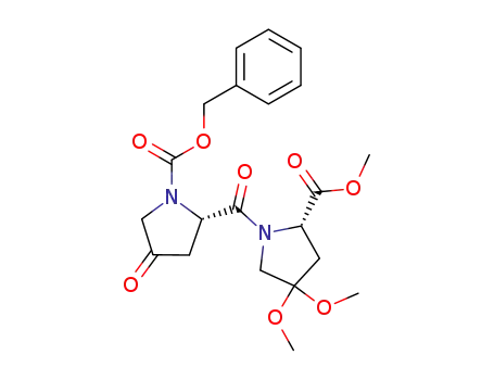 Molecular Structure of 142800-10-0 (L-Proline, 4,4-dimethoxy-1-[4-oxo-1-[(phenylmethoxy)carbonyl]-L-prolyl]-,
methyl ester)
