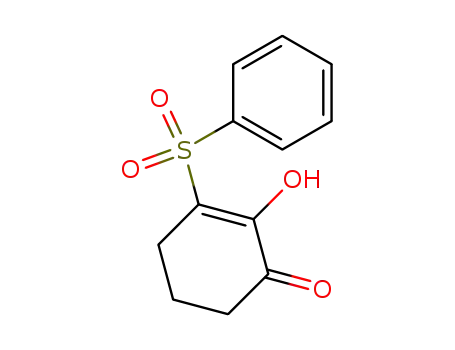 Molecular Structure of 90047-33-9 (2-Cyclohexen-1-one, 2-hydroxy-3-(phenylsulfonyl)-)