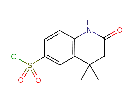 Molecular Structure of 1061596-54-0 (4,4-dimethyl-2-oxo-1,2,3,4-tetrahydroquinoline-6-sulfonyl chloride)