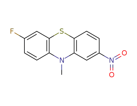Molecular Structure of 79226-45-2 (10H-Phenothiazine, 7-fluoro-10-methyl-2-nitro-)