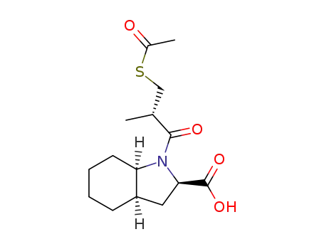 Molecular Structure of 80828-15-5 ((2R,3aR,7aR)-1-((S)-3-Acetylsulfanyl-2-methyl-propionyl)-octahydro-indole-2-carboxylic acid)