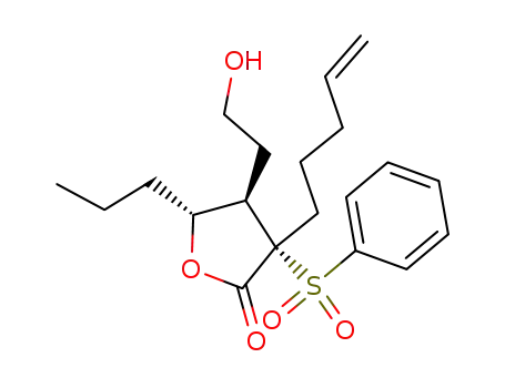 2(3H)-Furanone,
dihydro-4-(2-hydroxyethyl)-3-(4-pentenyl)-3-(phenylsulfonyl)-5-propyl-,
(3S,4R,5R)-