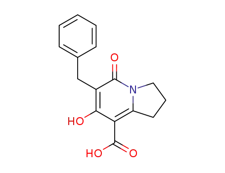 Molecular Structure of 116993-44-3 (6-benzyl-8-carboxy-7-hydroxy-2,3-dihydro-1H-indolizin-5-one)