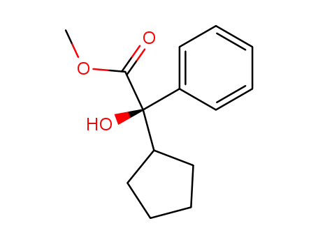 Molecular Structure of 64471-47-2 ((R)-α-phenyl-α-cyclopentyl-α-hydroxyacetate methyl ester)