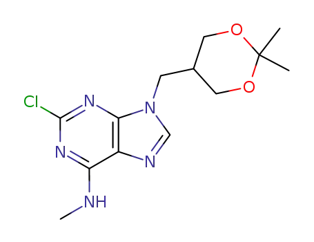 Molecular Structure of 491611-75-7 (9H-Purin-6-amine,
2-chloro-9-[(2,2-dimethyl-1,3-dioxan-5-yl)methyl]-N-methyl-)