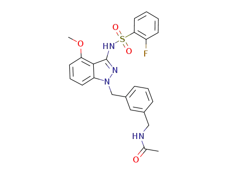 N-[(3-{[3-{[(2-fluorophenyl)sulfonyl]amino}-4-(methyloxy)-1H-indazol-1-yl]methyl}phenyl)methyl]acetamide