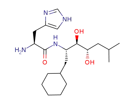 H-histidine amide of (2S,3R,4S)-2-amino-1-cyclohexyl-3,4-dihydroxy-6-methylheptane