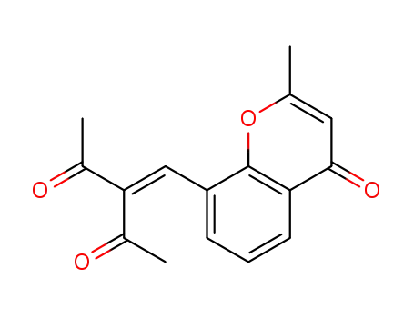 Molecular Structure of 959934-74-8 (3-[(2-methyl-4-oxo-4H-chromen-8-yl)methylene]pentane-2,4-dione)