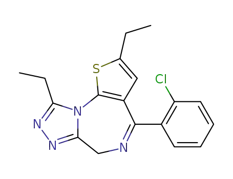 4-(2-chloro-phenyl)-2,9-diethyl-6<i>H</i>-thieno[3,2-<i>f</i>][1,2,4]triazolo[4,3-<i>a</i>][1,4]diazepine