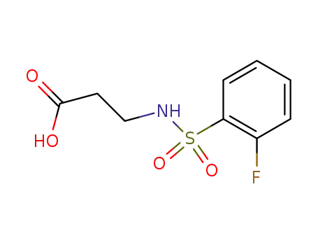Molecular Structure of 613657-21-9 (3-(2-FLUORO-BENZENESULFONYLAMINO)-PROPIONIC ACID)