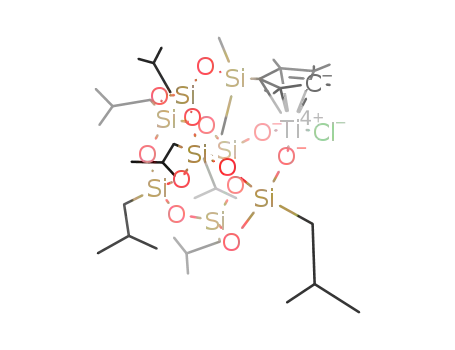 Molecular Structure of 1377829-41-8 ([Ti(η5-C5Me4SiMe2OiBu7Si7O11-κ2O2)Cl])