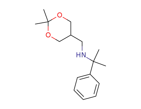 Molecular Structure of 179096-67-4 ((2,2-Dimethyl-[1,3]dioxan-5-ylmethyl)-(1-methyl-1-phenyl-ethyl)-amine)