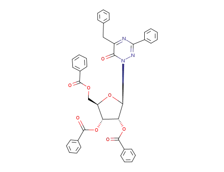 5-benzyl-3-phenyl-1-(2,3,5-tri-O-benzoyl-β-D-ribofuranosyl)-1,2,4-triazin-6(1H)-one