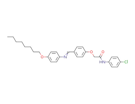 Molecular Structure of 88951-40-0 (Acetamide,
N-(4-chlorophenyl)-2-[4-[[[4-(octyloxy)phenyl]imino]methyl]phenoxy]-)