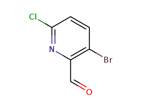 Molecular Structure of 1060815-64-6 (3-broMo-6-chloropyridine-2-carbaldehyde)