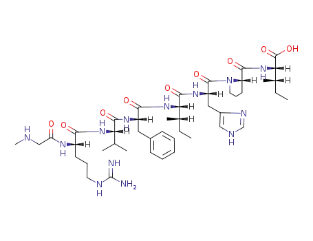 Molecular Structure of 98641-01-1 (angiotensin II, Sar(1)-Phe(4)-Ile(8)-)