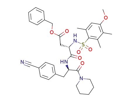 N-<N'-(4-methoxy-2,3,5-trimethylphenylsulfonyl)-β-(O-benzyl)-α-L-aspartyl>-4-cyano-D-phenylalanine piperidide