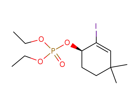 Molecular Structure of 725739-83-3 (phosphoric acid diethyl ester (R)-2-iodo-4,4-dimethylcyclohex-2-enyl ester)