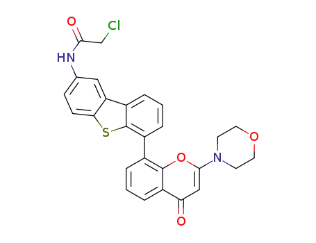 2-chloro-N-(6-(2-morphplino-4-oxo-4H-chromen-8-yl)dibenzo[b,d]thiophen-2-yl)acetamide