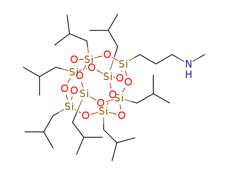Molecular Structure of 1228187-76-5 (N-(3-([heptaisobutyl]octasilsesquioxane)propyl)methanamine)