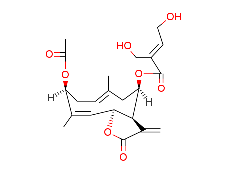 (E)-4-Hydroxy-2-hydroxymethyl-2-butenoic acid (3aR,4R,6E,9S,10Z,11aR)-9-acetoxy-2,3,3a,4,5,8,9,11a-octahydro-6,10-dimethyl-3-methylene-2-oxocyclodeca[b]furan-4-yl ester