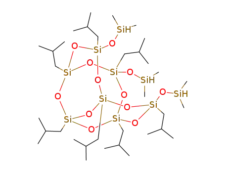 Molecular Structure of 625417-05-2 (3,7,14-tris[(dimethylsilyl)oxy]-1,3,5,7,9,11,14-heptakis(2-methylpropyl)tricyclo[7.3.3.1<sup>5,11</sup>]heptasiloxane)