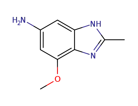 Molecular Structure of 102872-07-1 (1H-Benzimidazol-5-amine,7-methoxy-2-methyl-(9CI))