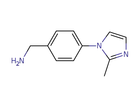 Molecular Structure of 883291-45-0 (4-(2-Methyl-1H-imidazol-1-yl)benzylamine)
