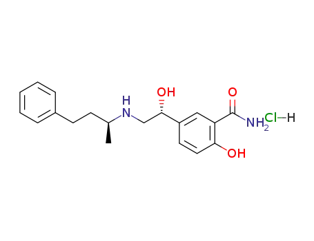 Molecular Structure of 81602-14-4 ((-)-2-hydroxy-5-<(R)-1-hydroxy-2-<(S)-(1-methyl-3-phenylpropyl)amino>ethyl>benzamide hydrochloride)