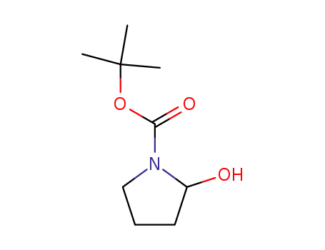 Molecular Structure of 84766-91-6 (N-BOC PRROLIDIN-2-OL)