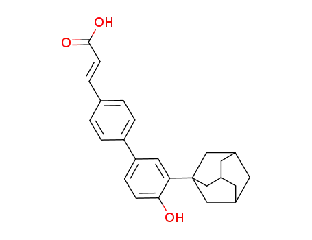 Molecular Structure of 496868-77-0 ((2E)-3-(4'-Hydroxy-3'-tricyclo[3.3.1.13,7]dec-1-yl[1,1'-biphenyl]-4-yl)-2-propenoic acid)