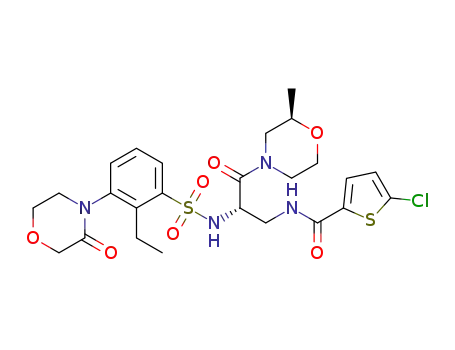 5-chloro-thiophene-2-carboxylic acid [(S)-2-[2-ethyl-3-(3-oxo-morpholin-4-yl)-benzenesulfonylamino]-3-((R)-2-methyl-morpholin-4-yl)-3-oxo-propyl]-amide