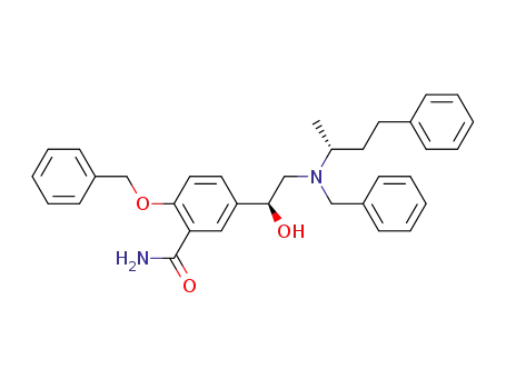 Molecular Structure of 81580-37-2 (<S-(R<sup>*</sup>,S<sup>*</sup>)>-5-<1-hydroxy-2-<N-(1-methyl-3-phenylpropyl)-N-(phenylmethyl)amino>ethyl>-2-(phenylmethoxy)benzamide)