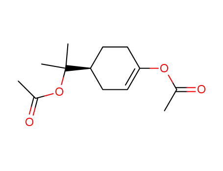 Molecular Structure of 132042-13-8 (Acetic acid 1-((R)-4-acetoxy-cyclohex-3-enyl)-1-methyl-ethyl ester)