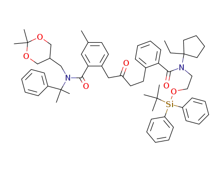 2-(4-{2-[[2-(tert-Butyl-diphenyl-silanyloxy)-ethyl]-(1-ethyl-cyclopentyl)-carbamoyl]-phenyl}-2-oxo-butyl)-N-(2,2-dimethyl-[1,3]dioxan-5-ylmethyl)-5-methyl-N-(1-methyl-1-phenyl-ethyl)-benzamide